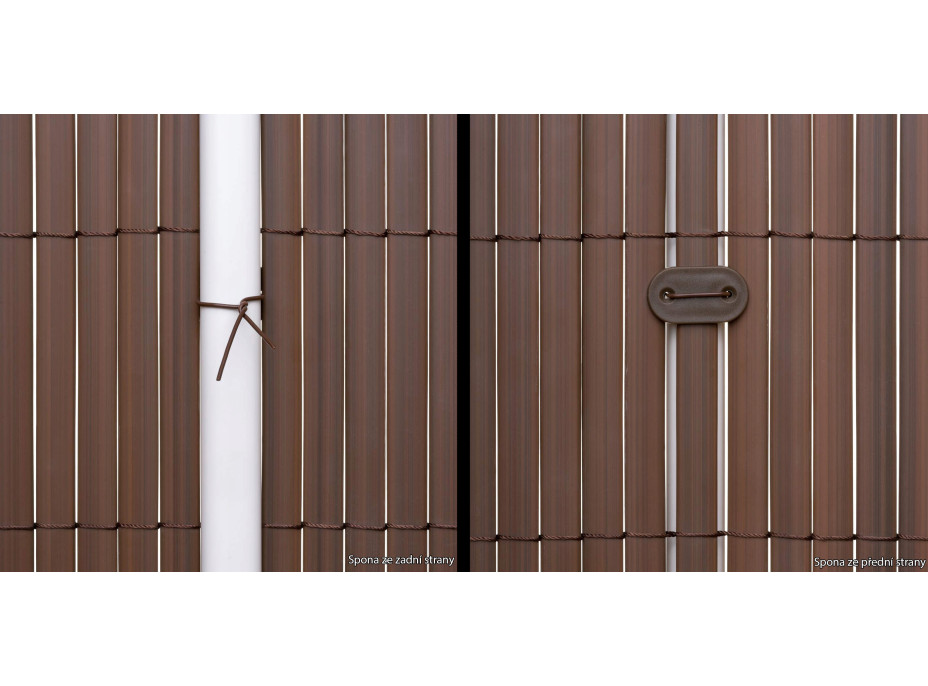 Clona na plot - imitácia bambusu - 100x500 cm tmavo šedá