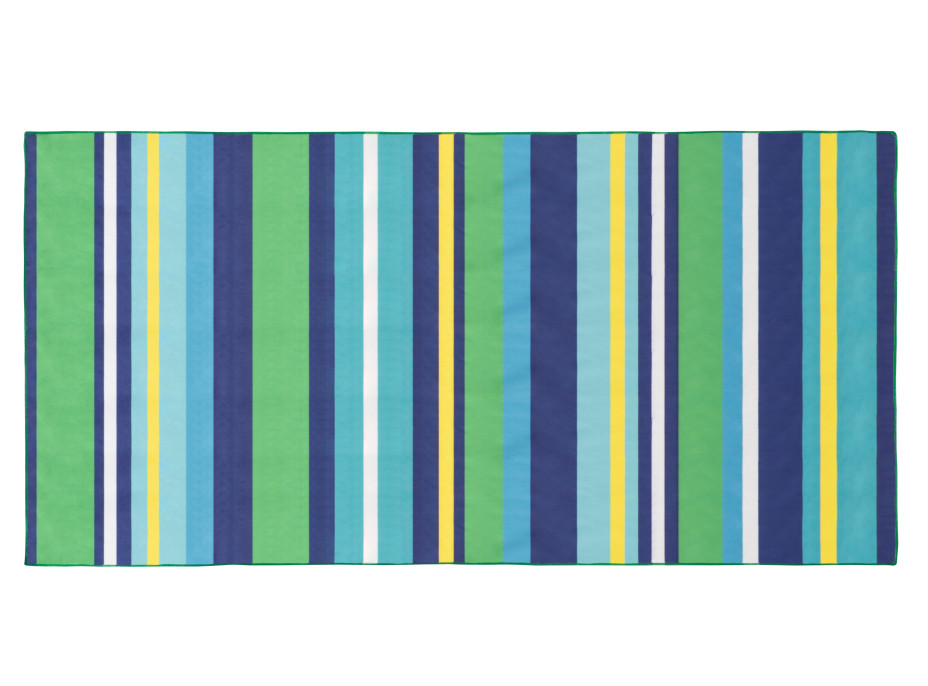 Plážová osuška STRIPES - 87x170 cm - modrá / zelená / žltá