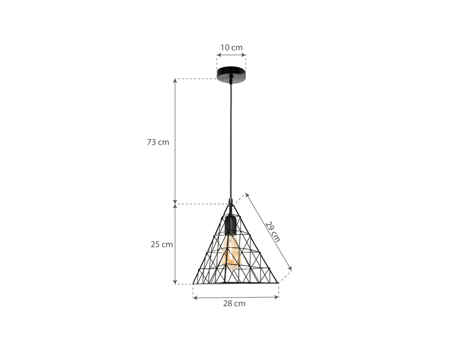 Stropné svietidlo LOFT PYRAMID