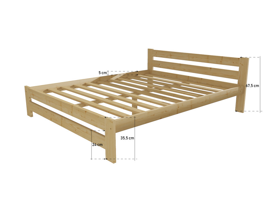 Posteľ z masívu 200x200 cm - MK5B