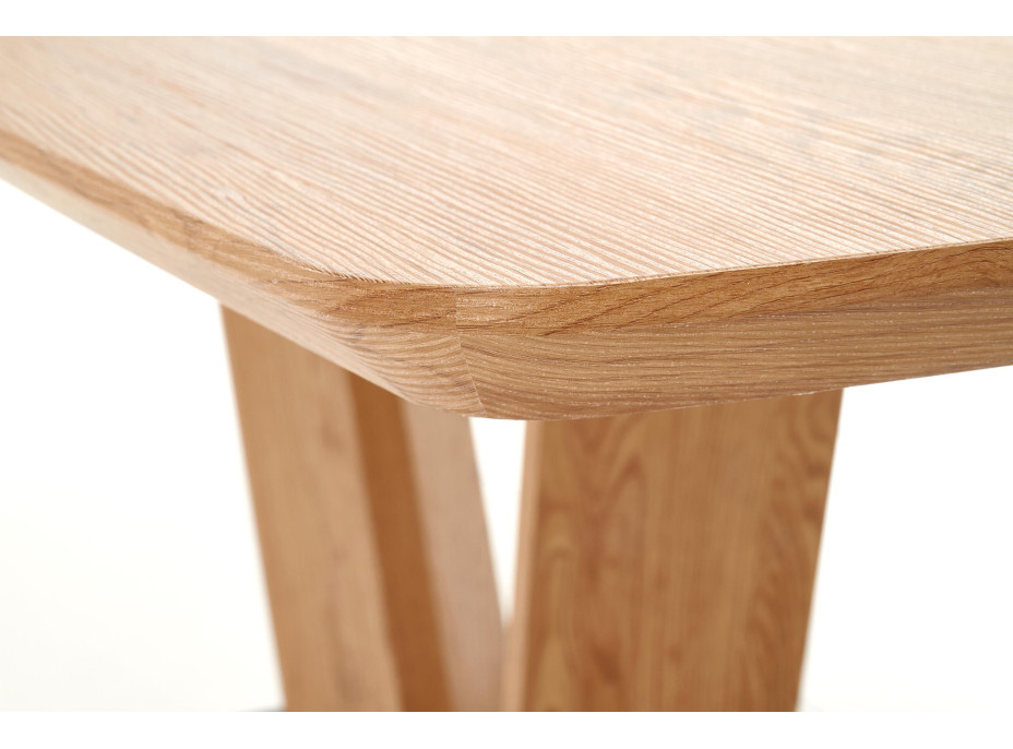 Jedálenský stôl BECKY - 160 (220) x90x76 cm - rozkladacia - dub zlatý + čierna