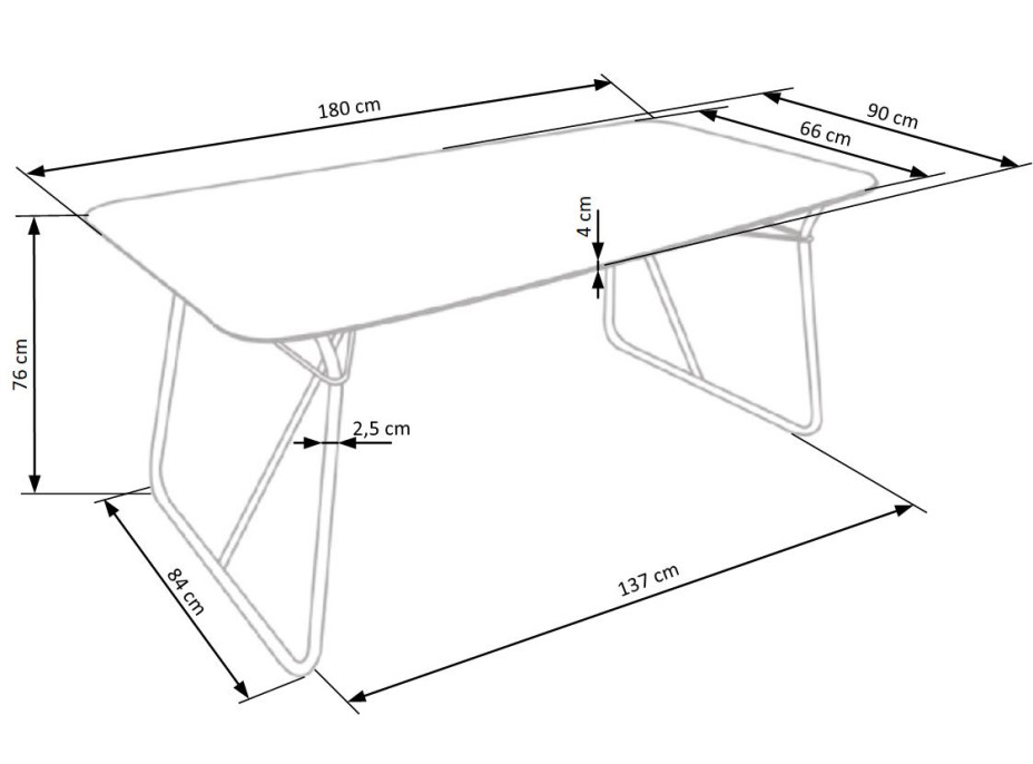 Jedálenský stôl HOUSE - 180x90x76 cm - dyha orech + čierna