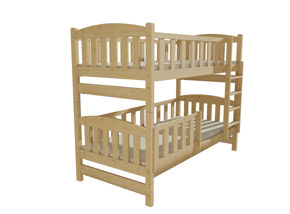 Detská poschodová posteľ z MASÍVU 200x80cm so zásuvkami - PP013