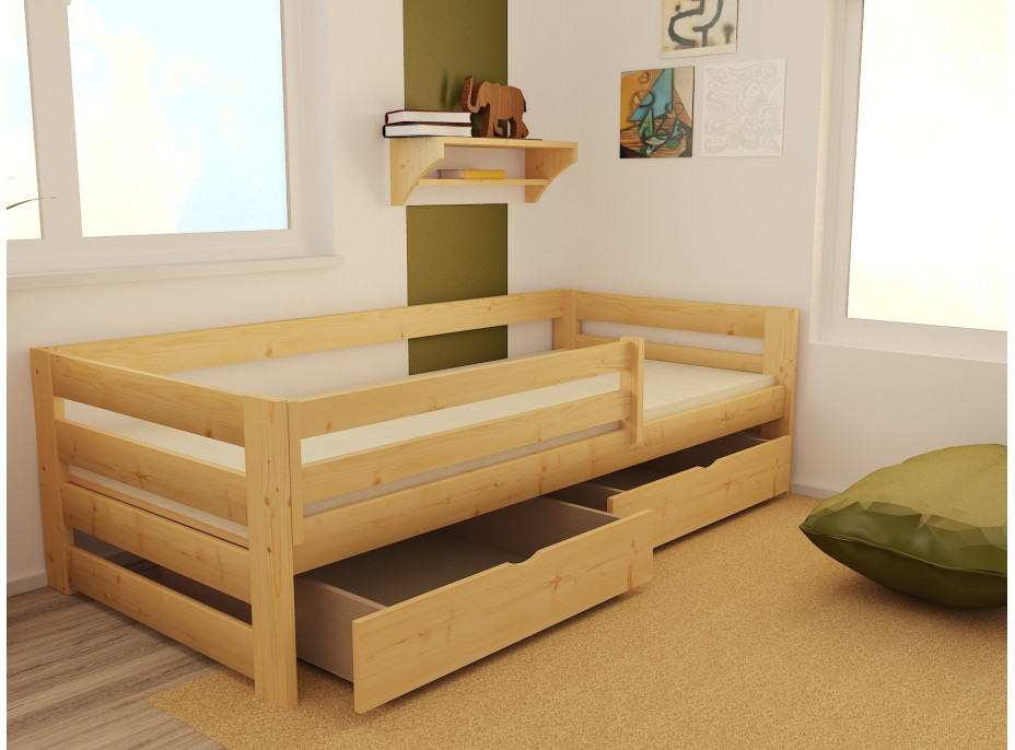 Detská posteľ z masívu 180x80 cm so zásuvkami - DP025