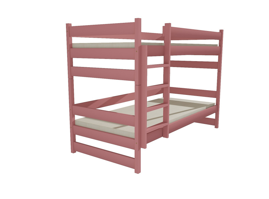 Detská poschodová posteľ z MASÍVU 200x80cm bez šuplíku - PP014