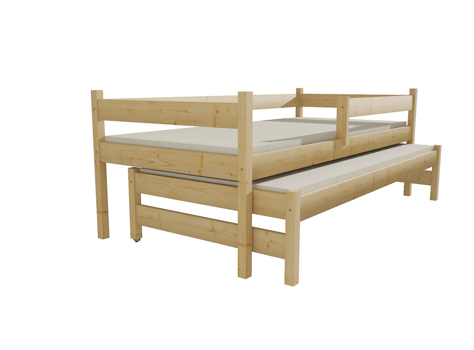 Detská posteľ s výsuvnou prístelkou z MASÍVU 180x80cm bez šuplíku - DPV017