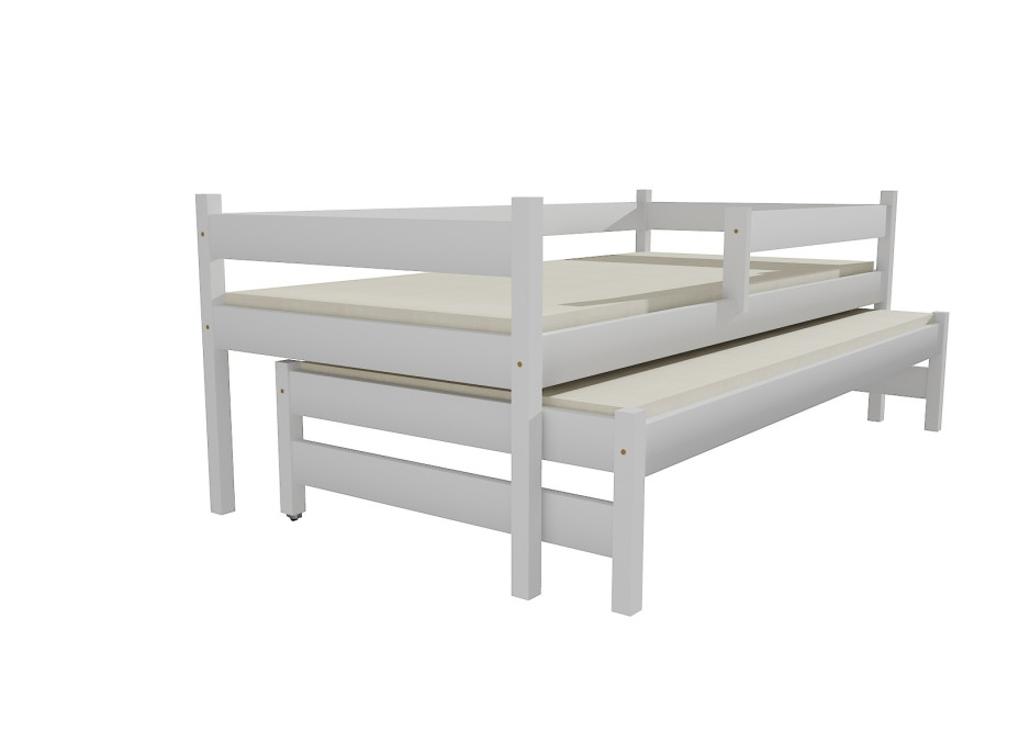 Detská posteľ s výsuvnou prístelkou z MASÍVU 180x80cm so zásuvkou - DPV017
