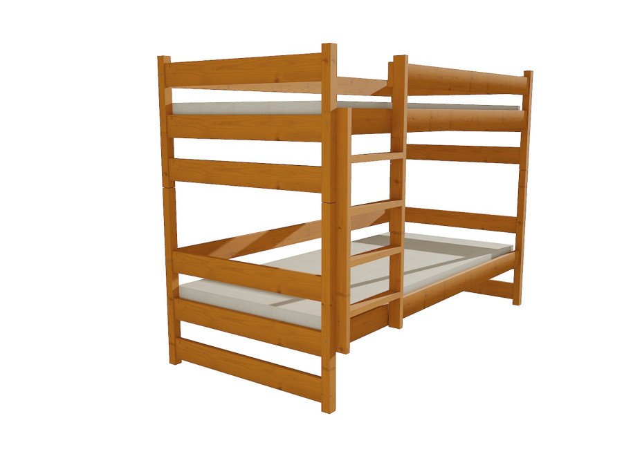 Detská poschodová posteľ z MASÍVU 200x80cm so zásuvkami - PP014