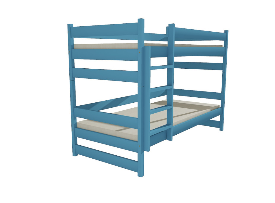 Detská poschodová posteľ z MASÍVU 200x90cm so zásuvkami - PP014