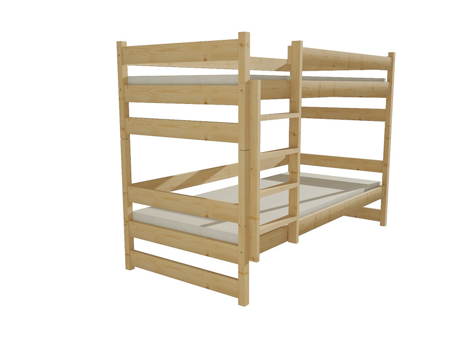 Detská poschodová posteľ z MASÍVU 200x90cm bez šuplíku - PP014