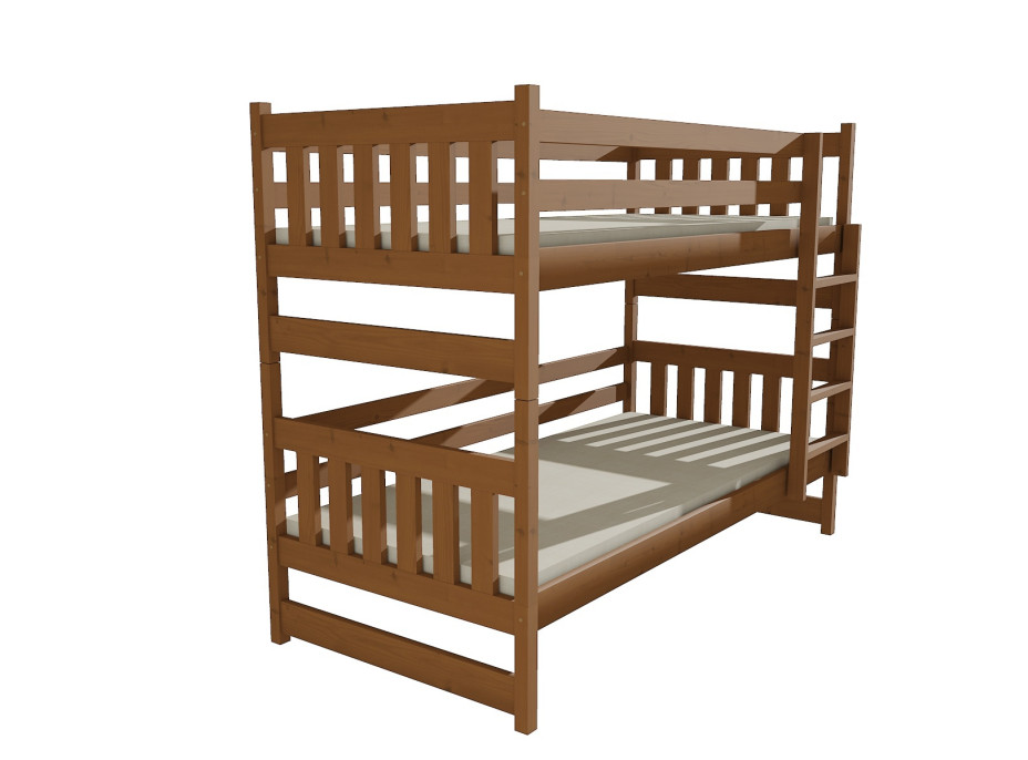 Detská poschodová posteľ z MASÍVU 200x90cm bez šuplíku - PP021