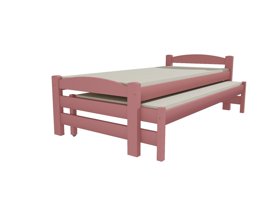 Detská posteľ s výsuvnou prístelkou z MASÍVU 180x80cm so zásuvkou - DPV025