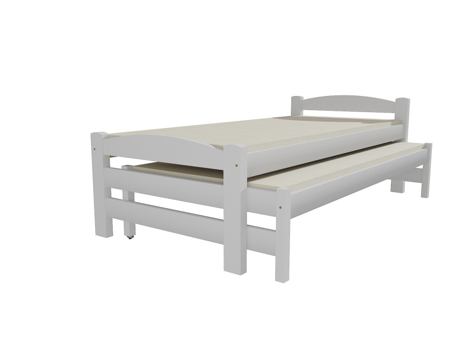 Detská posteľ s výsuvnou prístelkou z MASÍVU 200x80cm so zásuvkou - DPV025