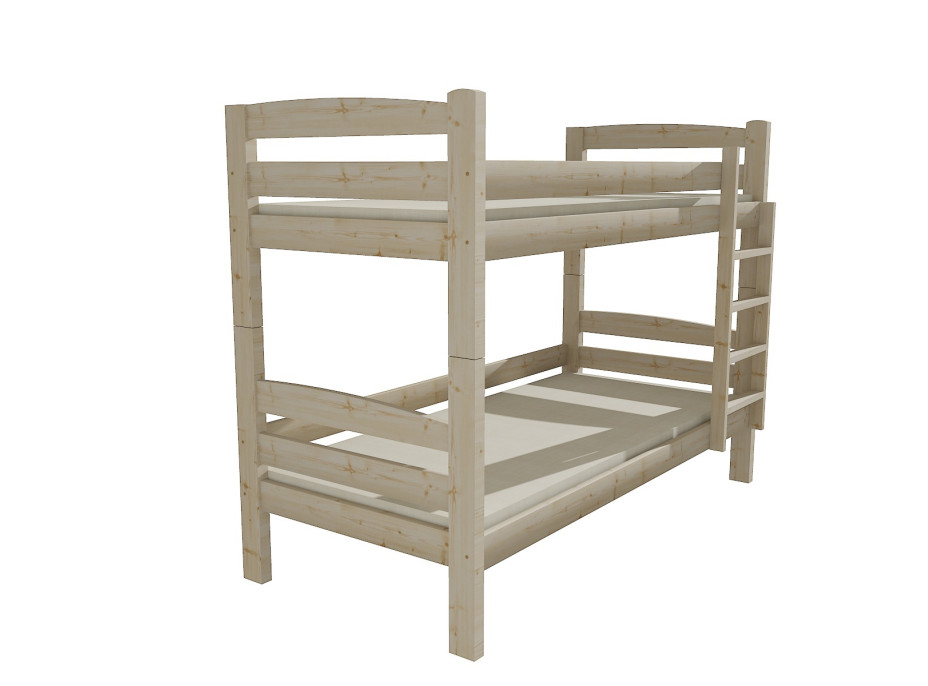 Detská poschodová posteľ z MASÍVU 200x80cm bez šuplíku - PP019