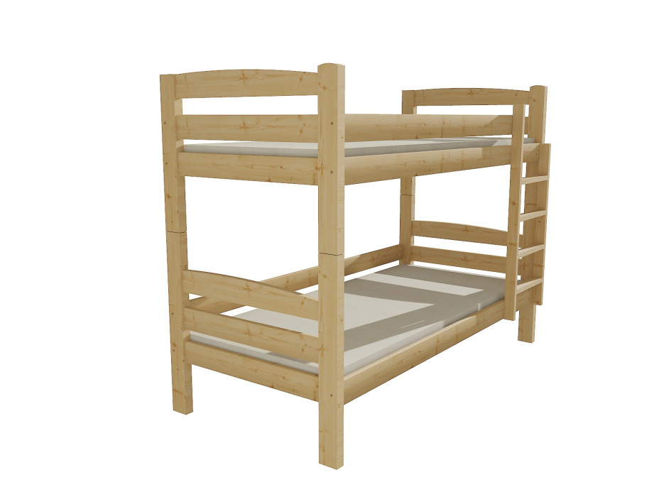 Detská poschodová posteľ z MASÍVU 180x80cm bez šuplíku - PP019