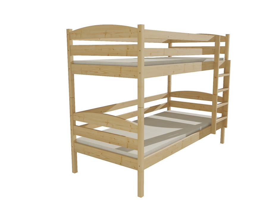 Detská poschodová posteľ z MASÍVU 200x80cm bez šuplíku - PP018