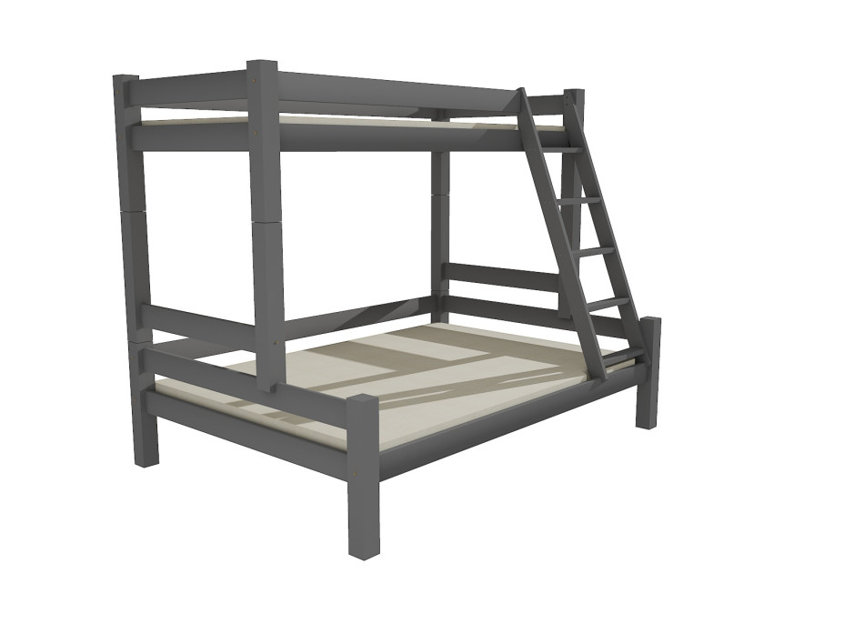 Detská poschodová posteľ s rozšíreným spodným lôžkom z masívu ROBUST 8X8 6A - 200x100 cm