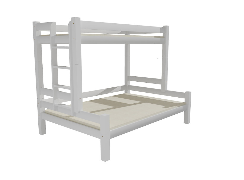 Detská poschodová posteľ s rozšíreným spodným lôžkom z masívu ROBUST 8X8 6B - 200x90/120 cm