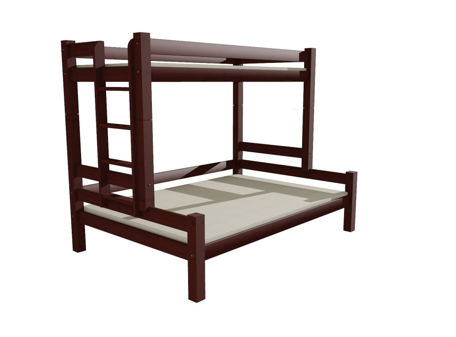 Detská poschodová posteľ s rozšíreným spodným lôžkom z masívu ROBUST 8X8 6B - 200x100/120 cm