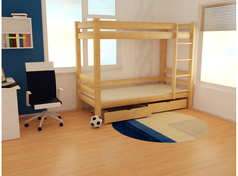 Detská poschodová posteľ z masívu ROBUST 8X8 3B 180x80 cm