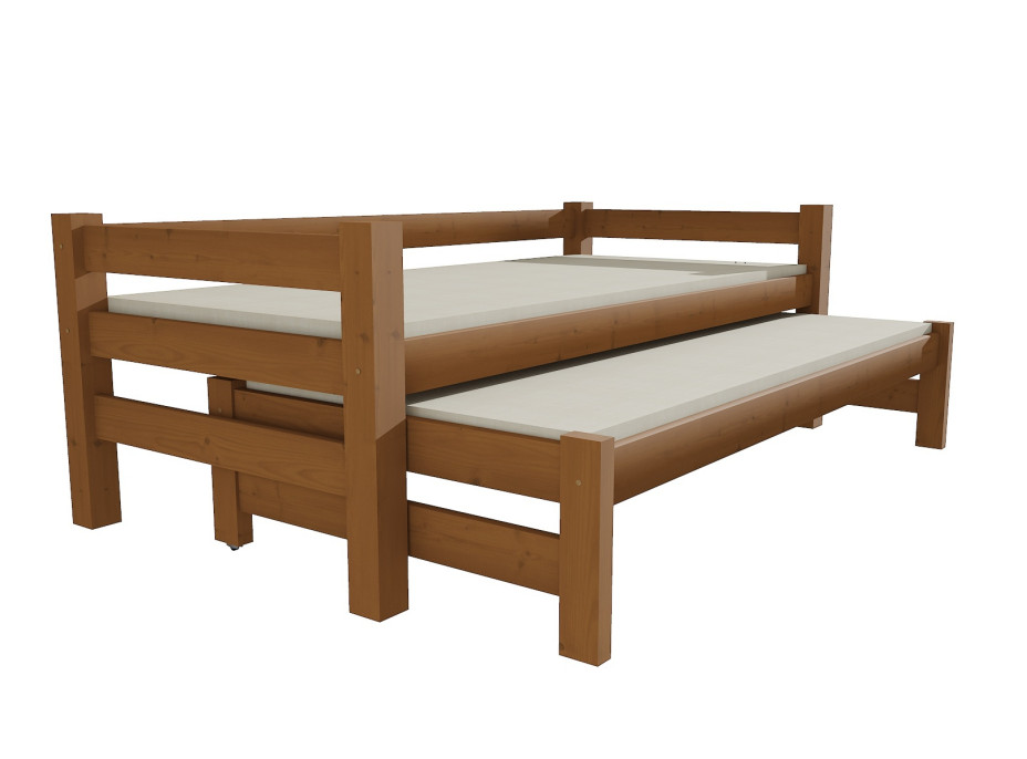 Detská posteľ s výsuvnou prístelkou z masívu ROBUST 8X8 7A - 200x80 cm