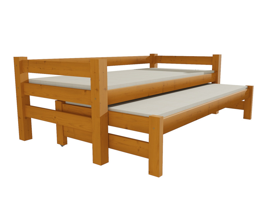 Detská posteľ s výsuvnou prístelkou z masívu ROBUST 8X8 7A - 200x90 cm
