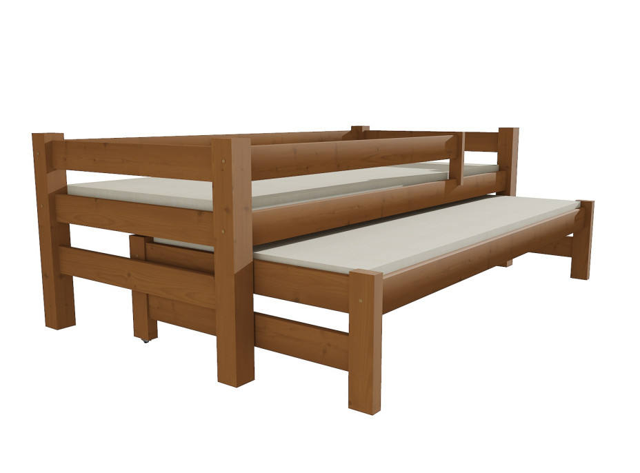 Detská posteľ s výsuvnou prístelkou z masívu ROBUST 8X8 7B - 200x90 cm