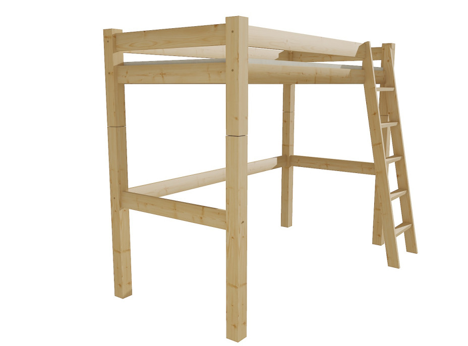 Detská vyvýšená posteľ z masívu ROBUST 8X8 4A - 180x80 cm