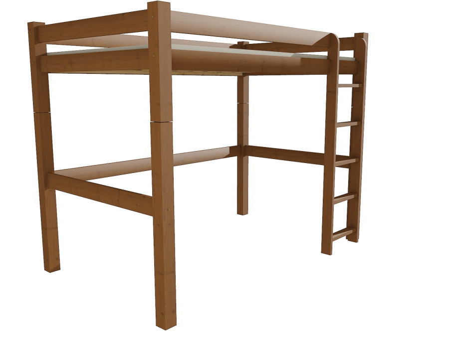 Detská vyvýšená posteľ z masívu ROBUST 8X8 4C - 200x140 cm