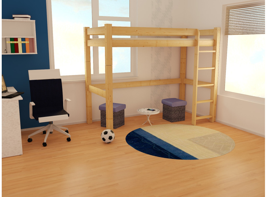 Detská vyvýšená posteľ z masívu ROBUST 8X8 4D - 200x80 cm