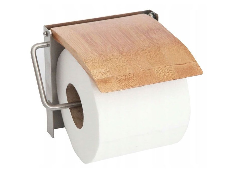 Držiak toaletného papiera - hliník / bambus