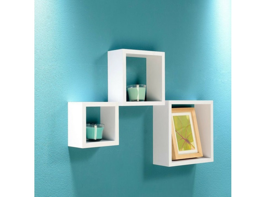 Zostava 3 nástenných políc - biele