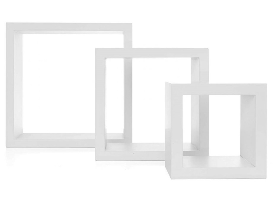 Zostava 3 nástenných políc - biele