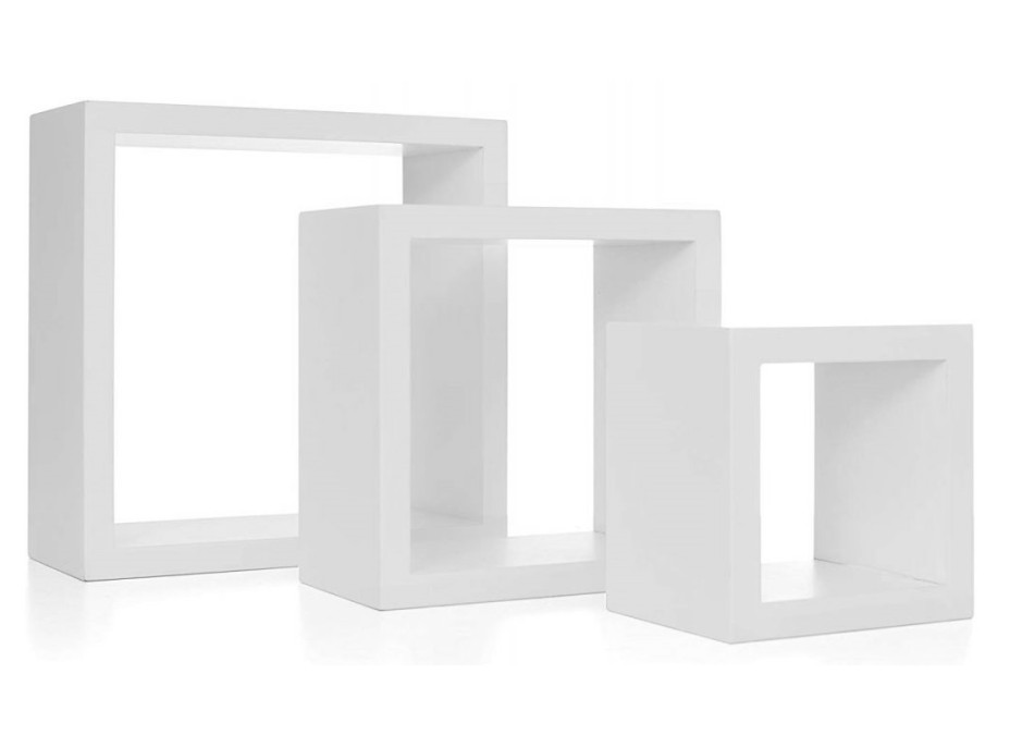 Zostava 3 nástenných políc - biele