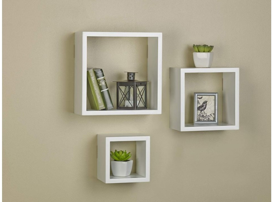 Zostava 3 nástenných políc - biele