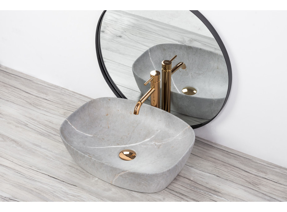 Keramické umývadlo MAXMAX Rea FREJA - šedé - imitácia kameňa