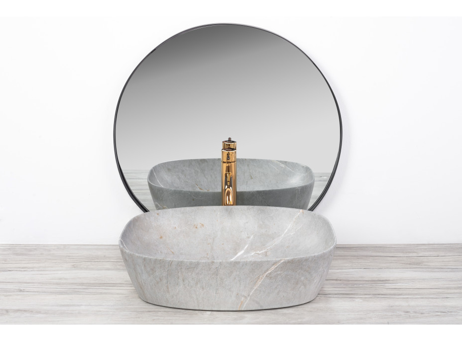 Keramické umývadlo MAXMAX Rea FREJA - šedé - imitácia kameňa