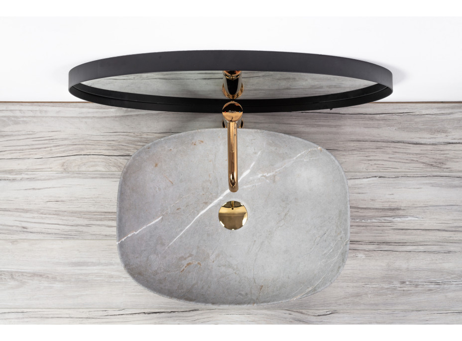 Keramické umývadlo MAXMAX Rea FREJA - šedé - imitácia kameňa