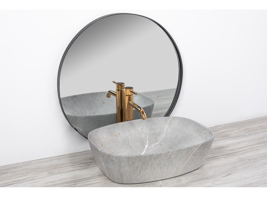 Keramické umývadlo MAXMAX Rea FREJA - šedé - imitácia kameňa