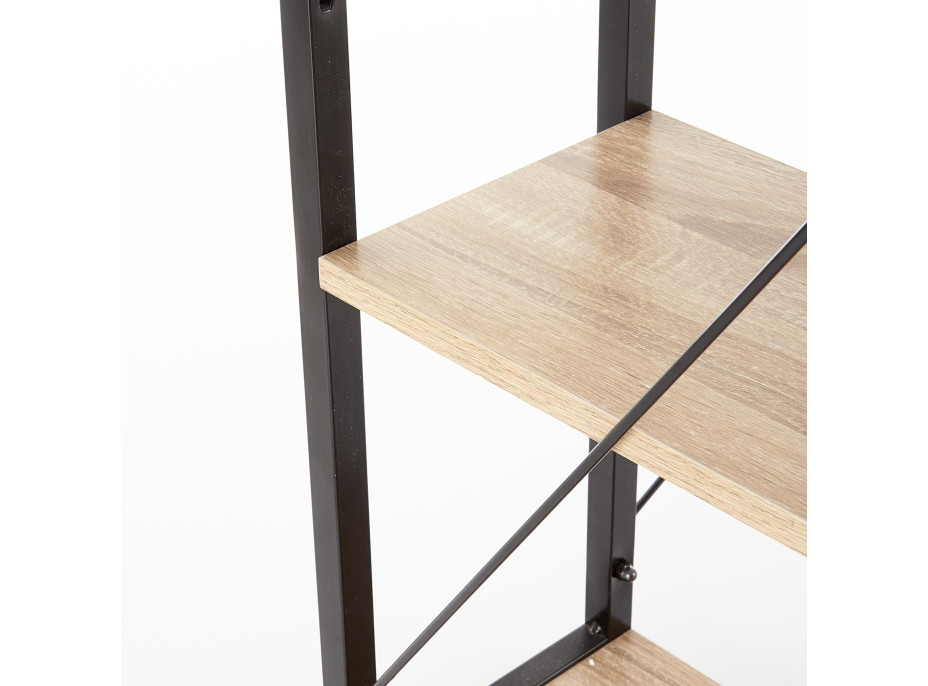 Písací stôl LOFT B1 s policami - dub sonoma / kov
