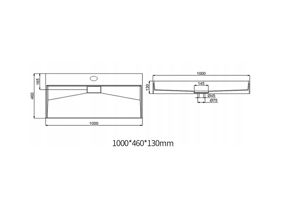 Umývadlo z liateho mramoru MAXMAX Rea GOYA 100 cm