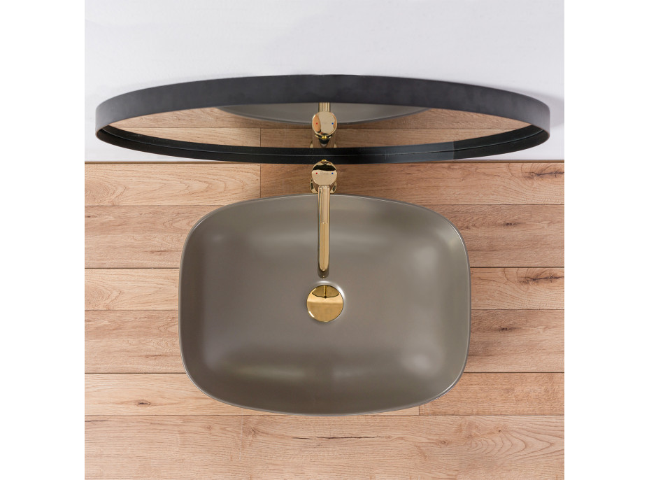 Keramické umývadlo Gizela 50 cm - šedé matné