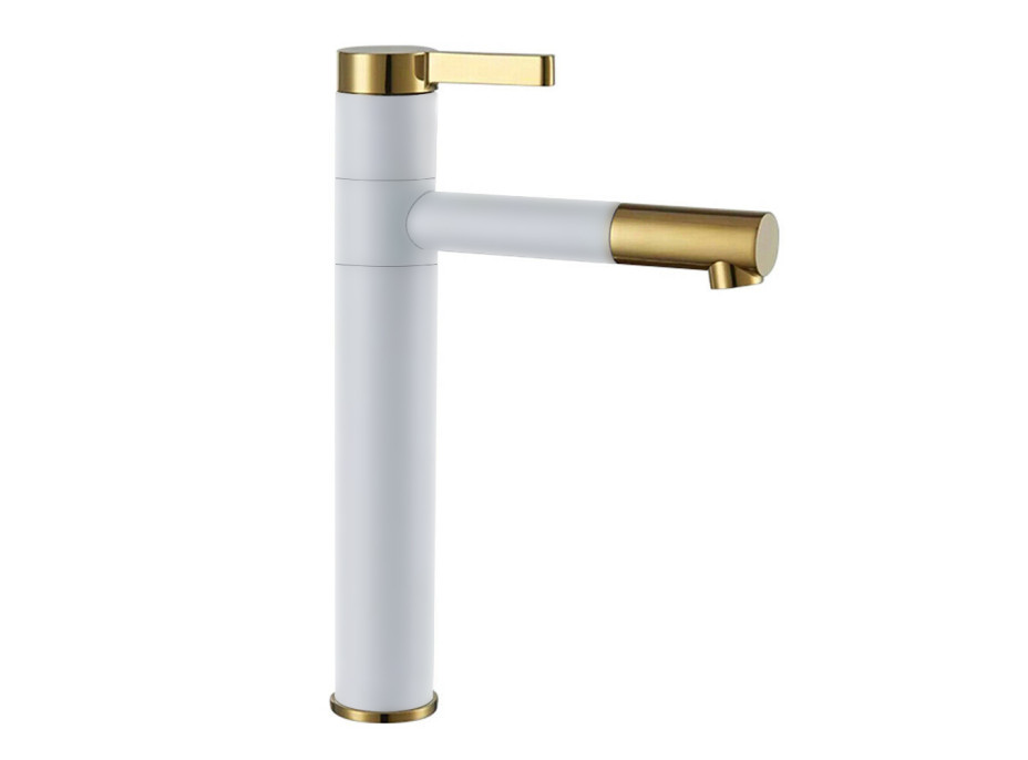 Umývadlová batéria MAXMAX Rea SMART - vysoká - bielo / zlatá