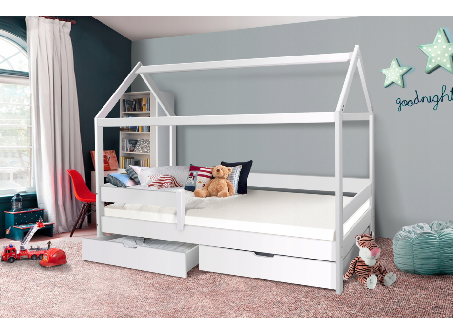 Detská Domčekové posteľ KIDS - biela 200x90 cm