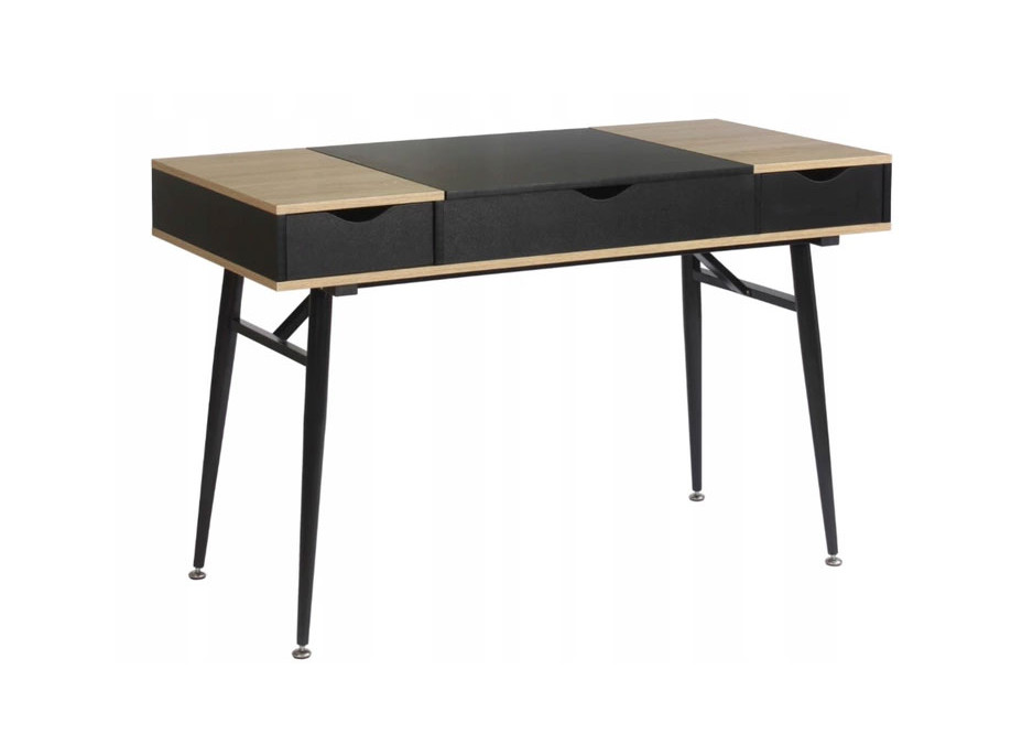 Písací stôl LOFT so zásuvkami - dub sonoma / čierna