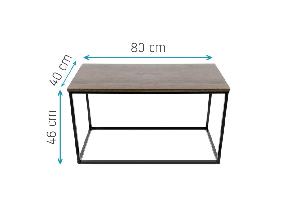Konferenčný stolík Kališ 80x40 cm - drevo / kov