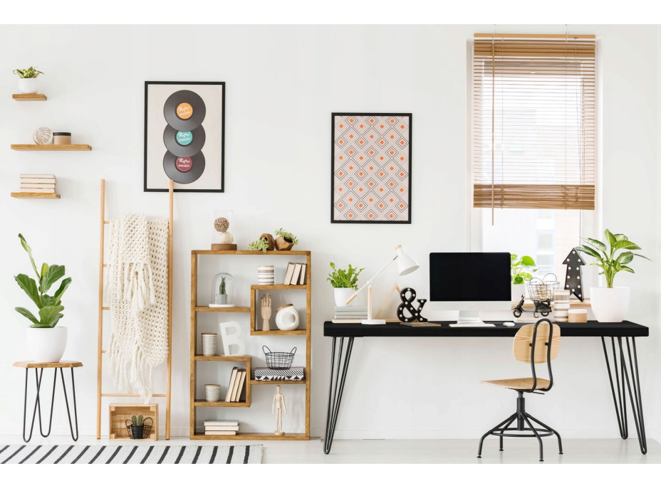 Písací stôl LOFT - čierny