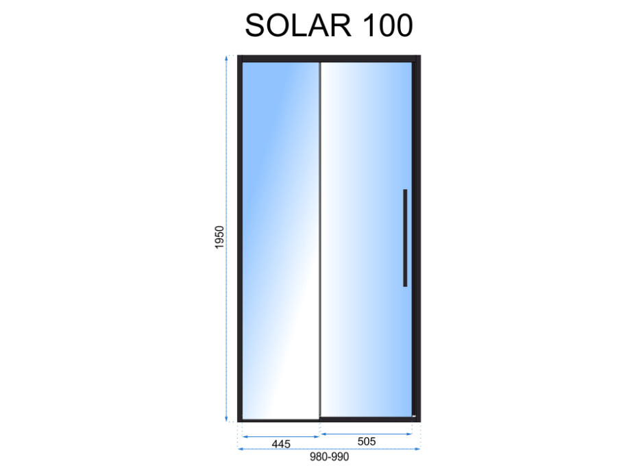 Sprchové dvere MAXMAX Rea SOLAR 100 cm - čierne