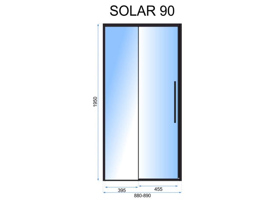 Sprchové dvere MAXMAX Rea SOLAR 90 cm - čierne