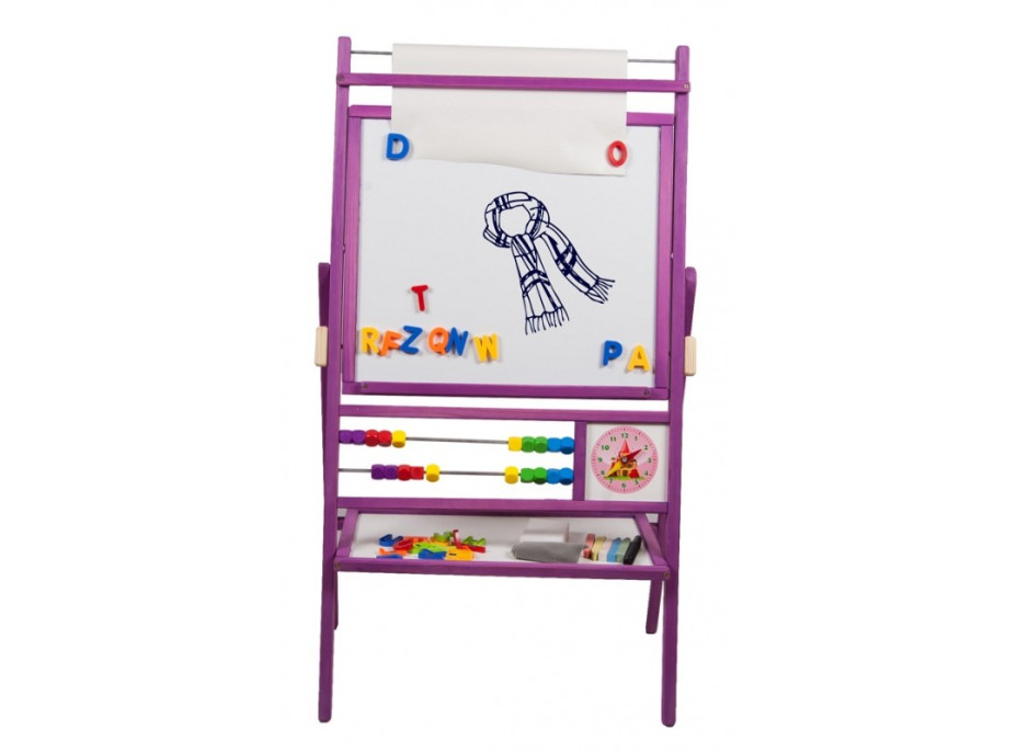 Detská magnetická tabuľa s počítadlom - fialová